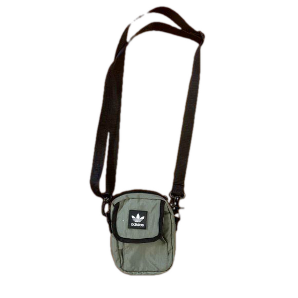 adidas Olive Green Crossbody Mini Bag with Black Strap